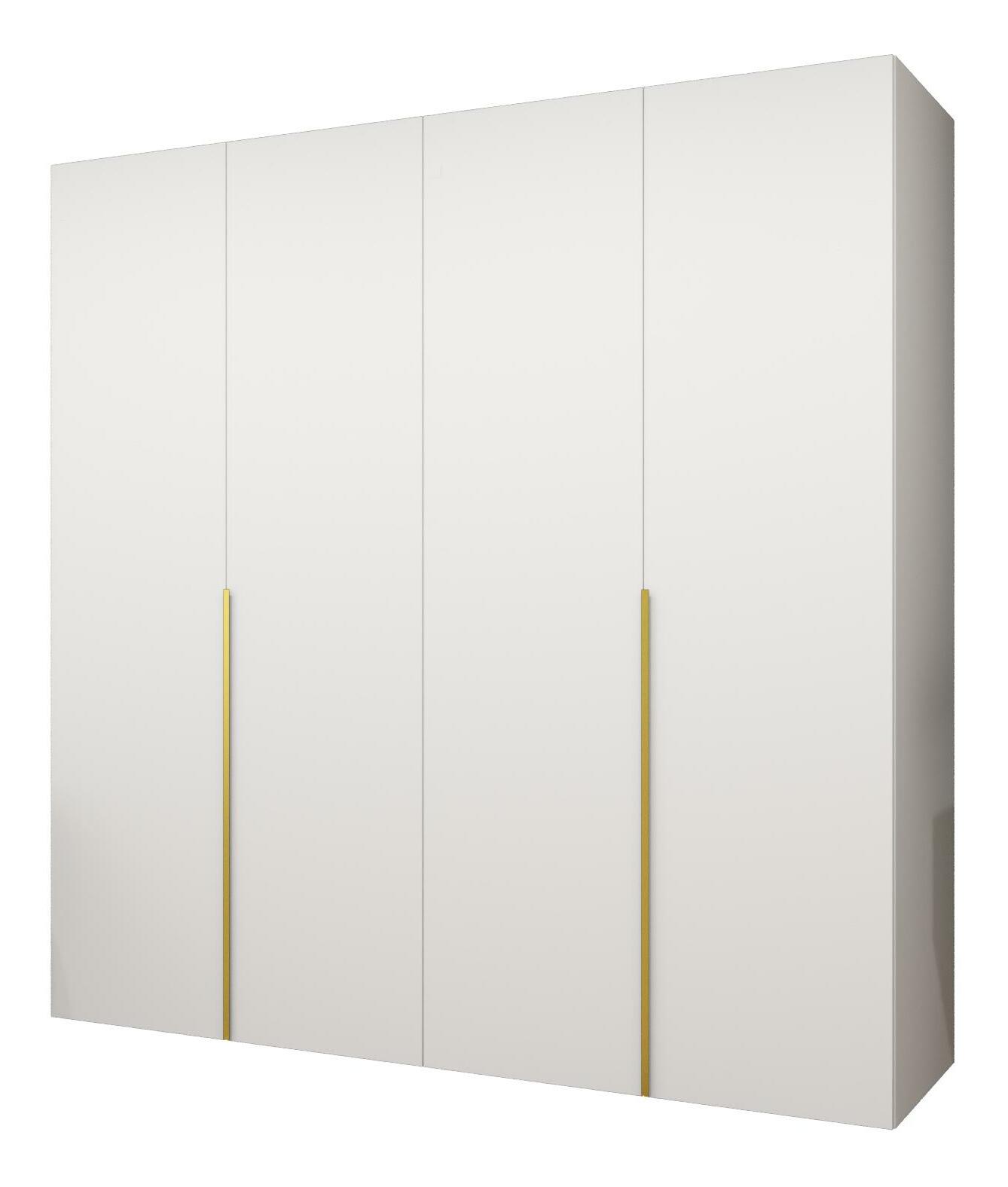Šatníková skriňa 200 cm Alice 1 (biela + zlatá)