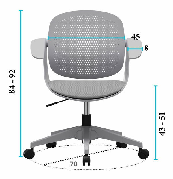 Kancelárska stolička Sissi (sivá)