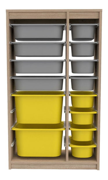 Organizator jucării Dremonka 6 (Stejar sonoma + Gri + galben)