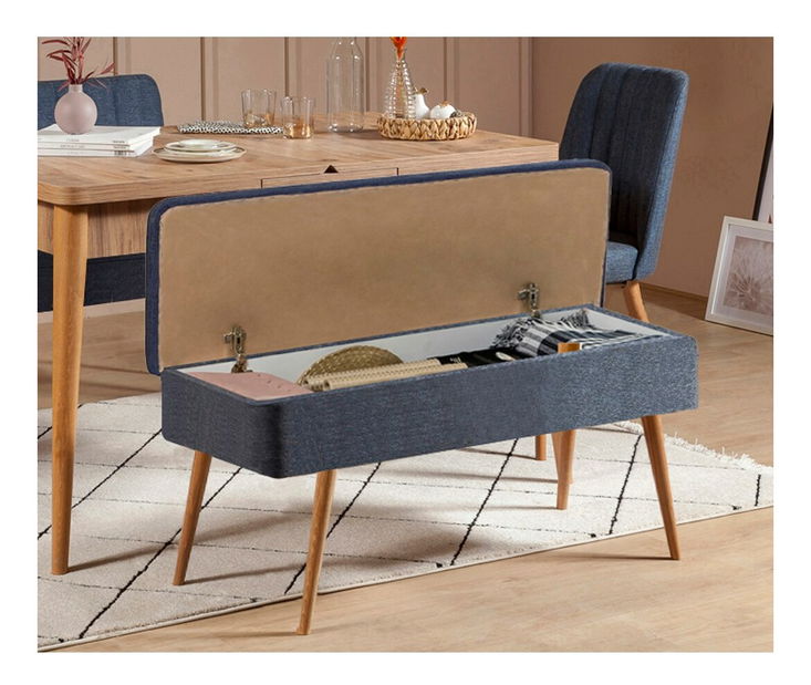 Blagovaonski set Vlasta 1 (antlantski bor + tamnoplava) (za 4 osobe)