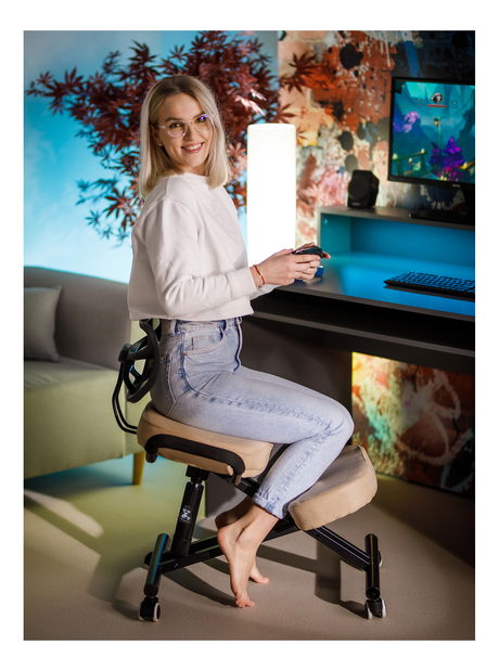 Ergonomikus irodai szék Rusu (bézs + fekete)