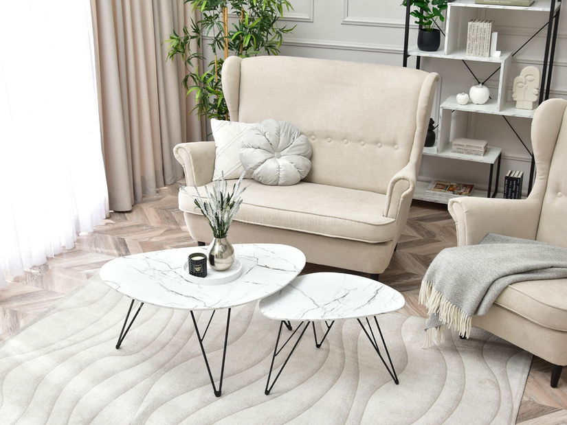 Stolić za kavu Rave Zest Xl (bijeli mramor + crna)