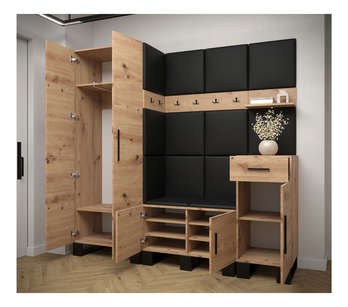 Set mobilier pentru hol Amanda 1 (Stejar artisan + Albastru)