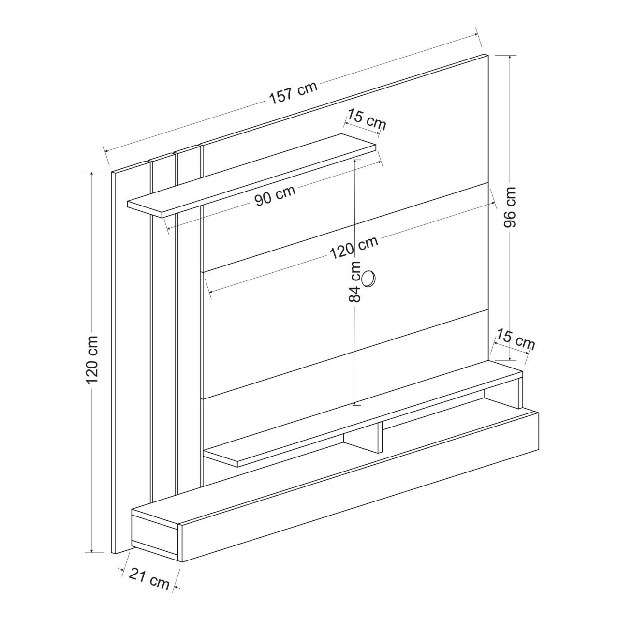 Mobilier living Lempert (gri + Negru)