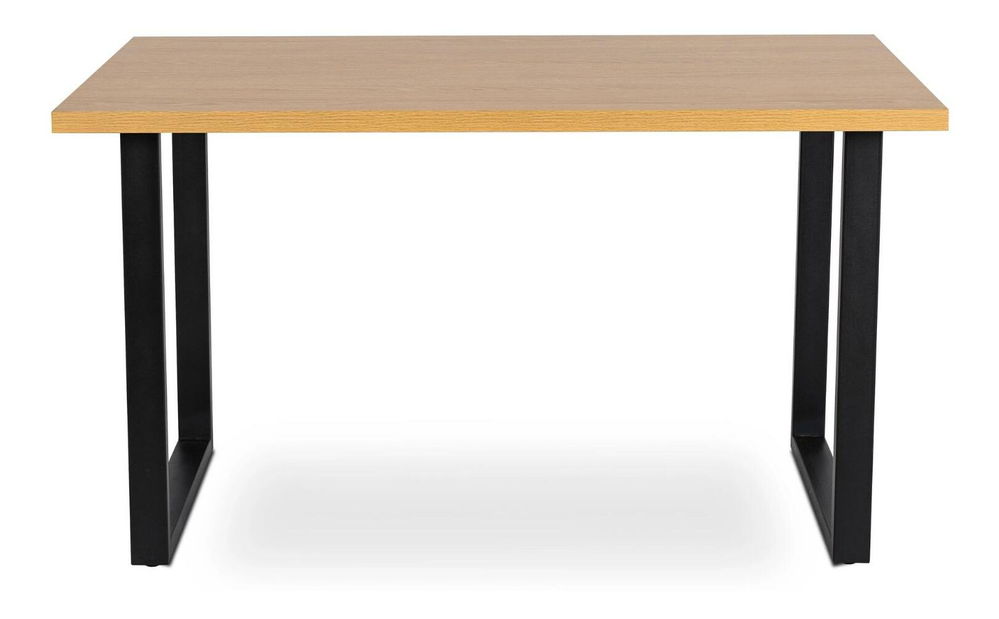 Masă sufragerie Gravamenes (stejar auriu + negru) (pentru 6 persoane)