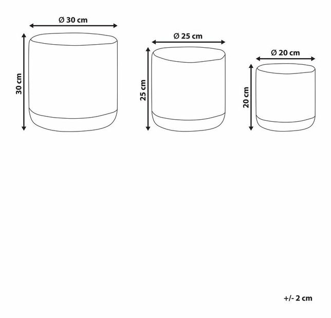 Set 3 buc coșuri depozitare Benicio (bej + alb)