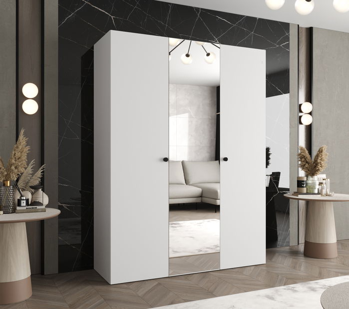 Dulap de haine 150 cm Parna 2 (alb + Negru)