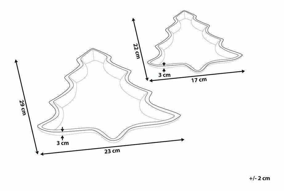 Set 2 poslužavnika Dasya (zlatna)