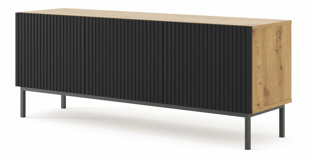 Masă TV 3D 150 Rowanna (Stejar artisan + Negru)