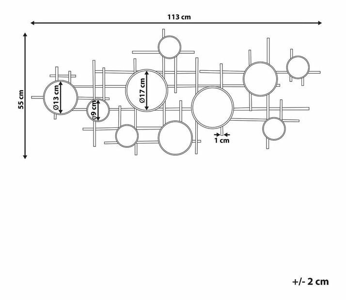 Nástenné zrkadlo Iboza (čierna)