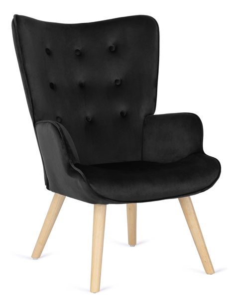 Fotel zsámollyal Lombardi (fekete) 