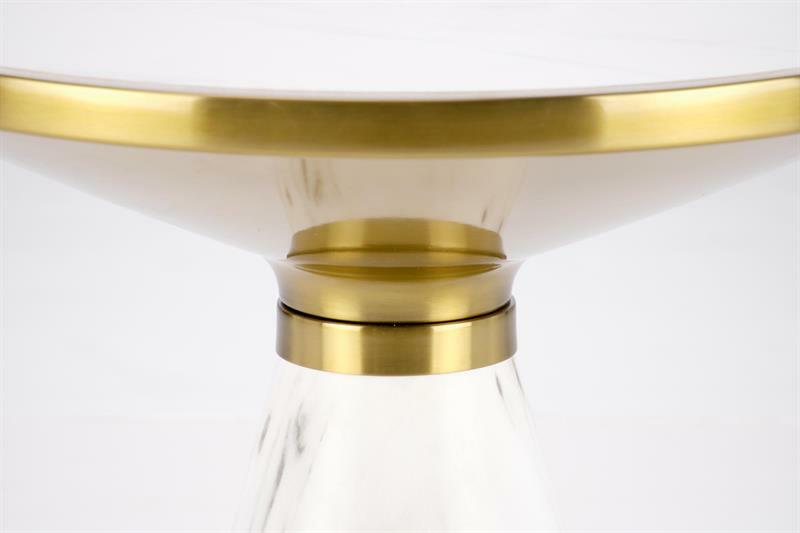 Konferenčný stolík Toby (biely mramor + zlatá)