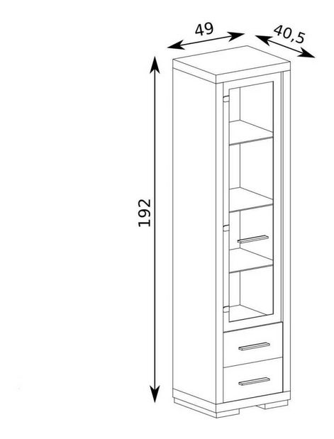 Vitrína Vega 12 (s LED osvetlením) (dub santana svetlý)