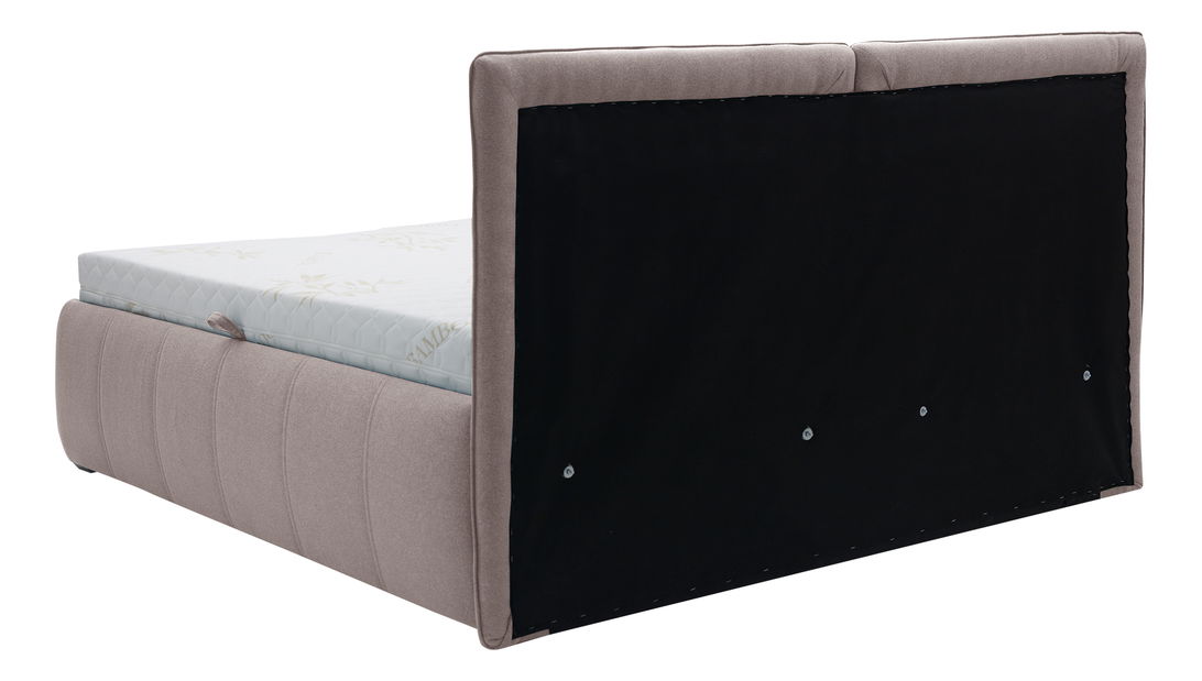 Manželská posteľ 180 cm Fines Isuna (svetlobéžová) (s roštom) (s úl. priestorom)