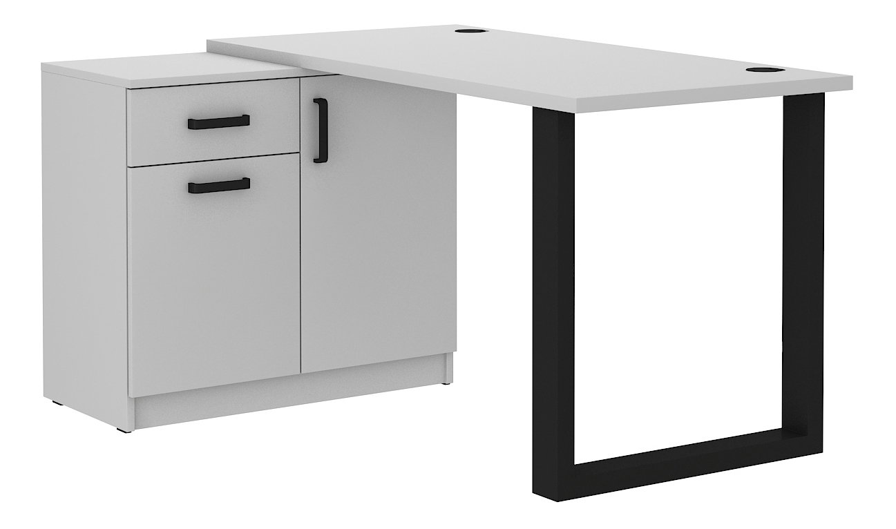 PC asztal Mantela 130 (világosszürke + fekete)