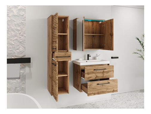 Mobilier baie Tameko I (Negru + Negru) (cu sifon)