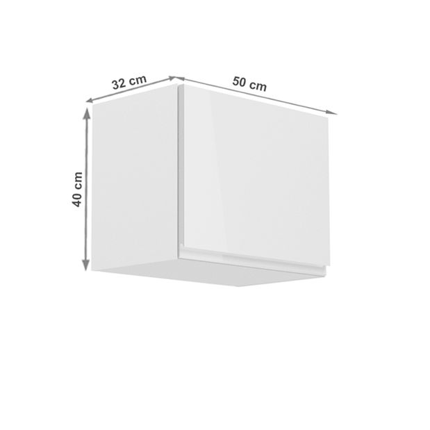 Dulap superior de bucătărie G50K Aurellia (alb + alb lucios)