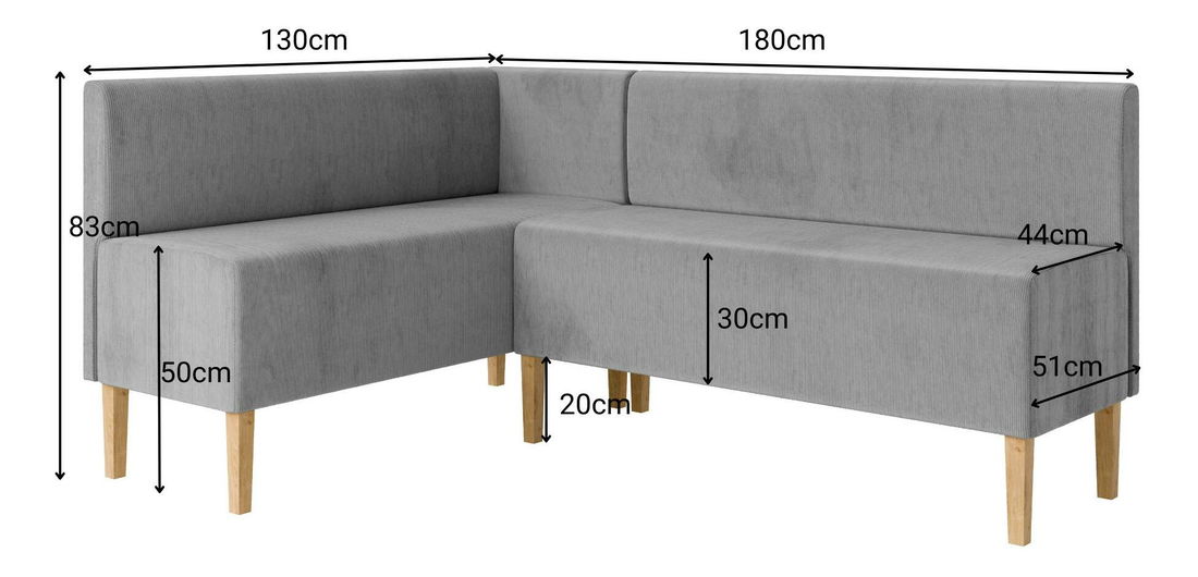 Sarokpad NEVIAM 130x180 (szürke) (B)