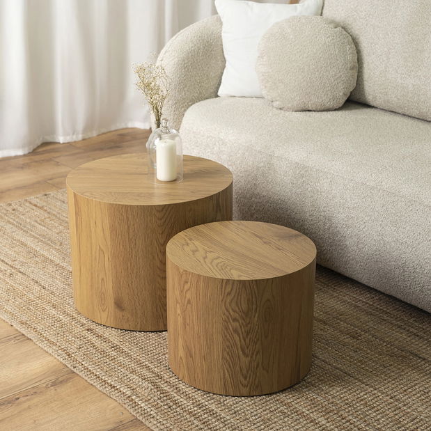 Dohányzóasztal szett (2 db.) Liloo (tölgy) 