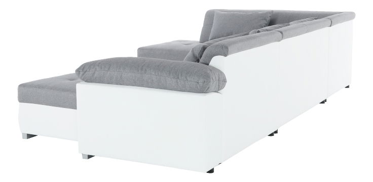 Rohová sedačka U Lenona U (biela + svetlosivá) (L)