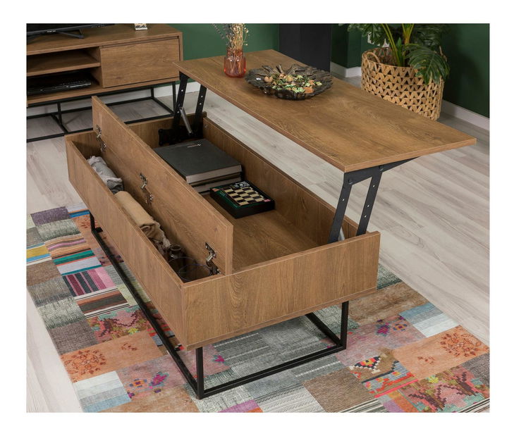 Súprava nábytku do obývačky Ponake 1 (orech + čierna)