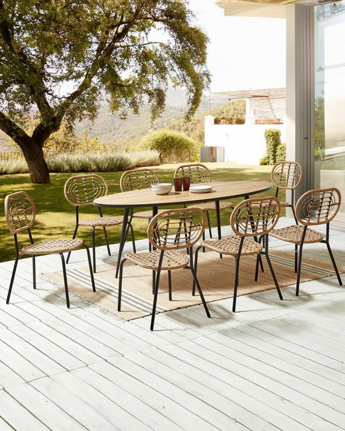 Set 8 ks záhradných stoličiek Praza (prírodná)