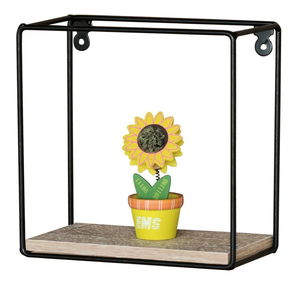 Nástenná polica Proceda (dub + čierna matná)