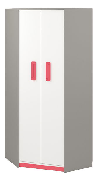 Rohová šatníková skriňa IQ 01 (malinová) *výpredaj