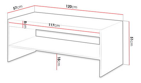 Dohányzóasztal Teldaruna Grey (antracit) 