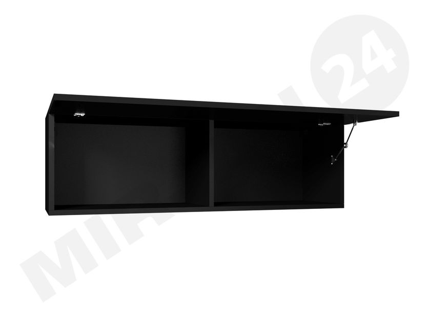 Mobilier living Badiani XVI (negru + negru lucios + Alb lucios)
