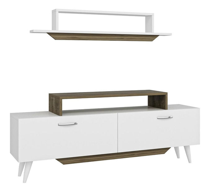 Mobilier living Tebeka 2 (alb + Nuc) 