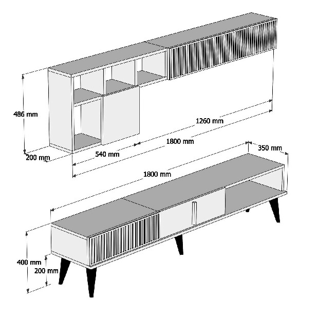 Mobilier living Michelle (Nuc + Negru)