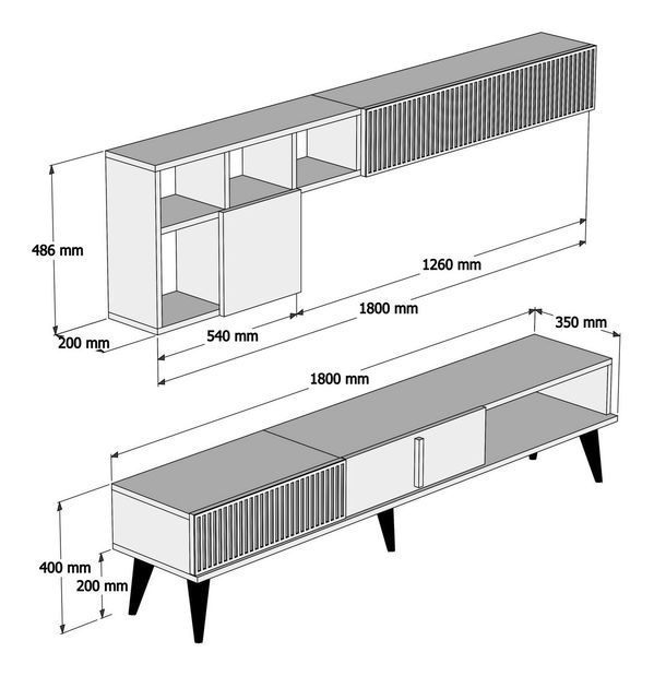 Nappali fal Millano (dió + fekete)