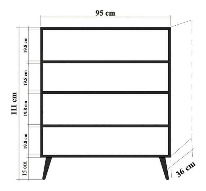 Dulap Maluxe (alb + negru)