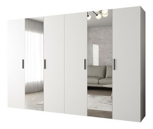 Dulap de haine 300 cm Borry 2 (alb + Negru)