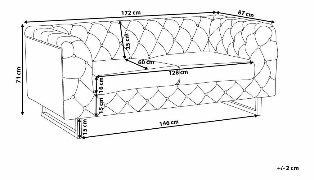 Pohovka dvojsedačka Viken (biela)