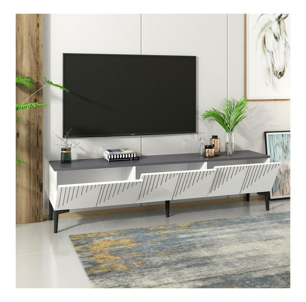 TV stolík/skrinka Kebati 3 (biela + antracit) 