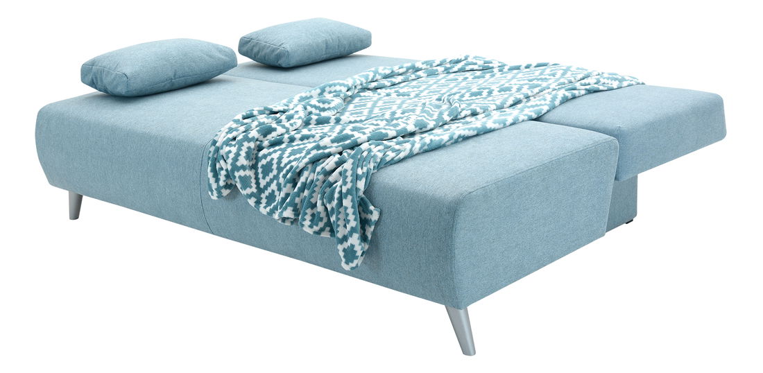 Sofa na razvlačenje Pelona (svijetloplava) (s prostorom za odlaganje)