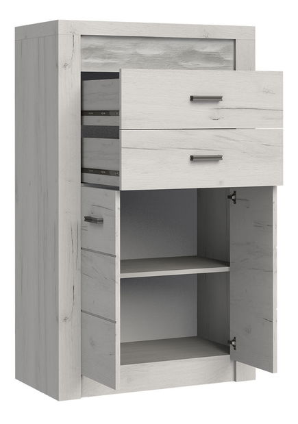 Komoda Nadenas N6 (tamni jasen) (s LED rasvjetom)