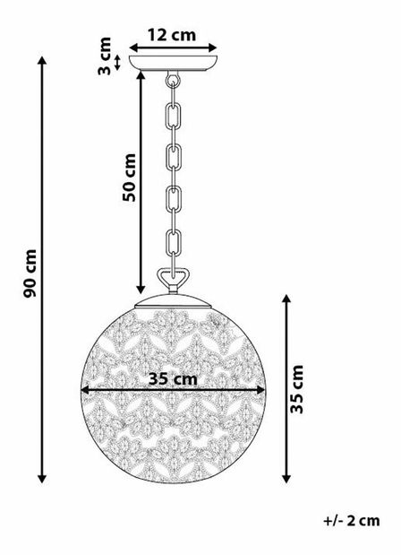 Závesná lampa Volos (strieborná)