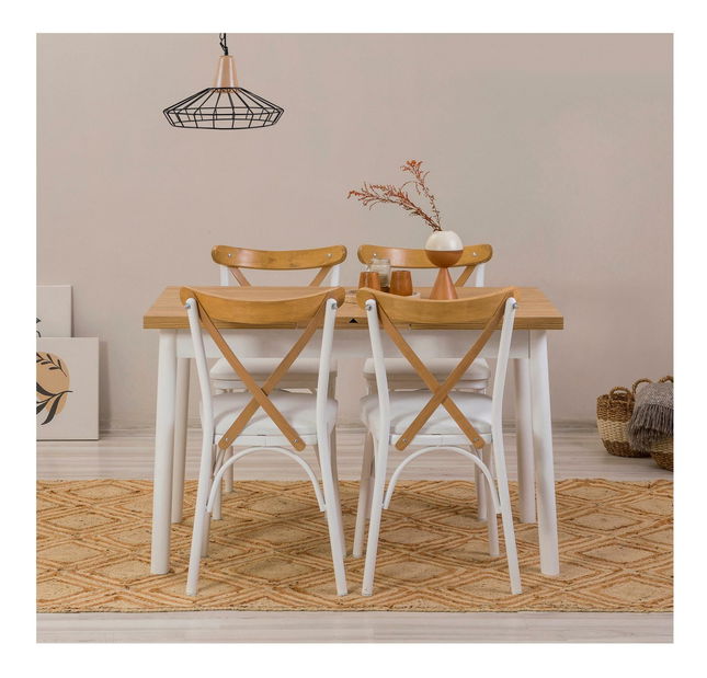 Jedálenský set Duvasa 25 (biela) (pre 4 osoby)