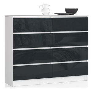 Komód Kapil II (fehér + fényes grafit)