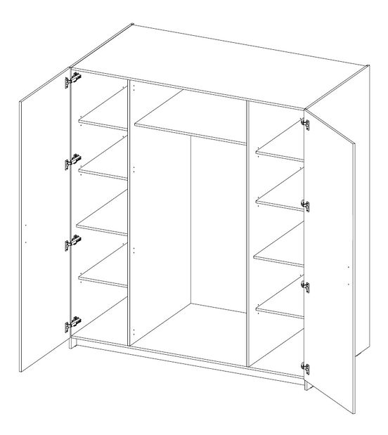 Šatníková skriňa Angelika (dub wotan + biela)
