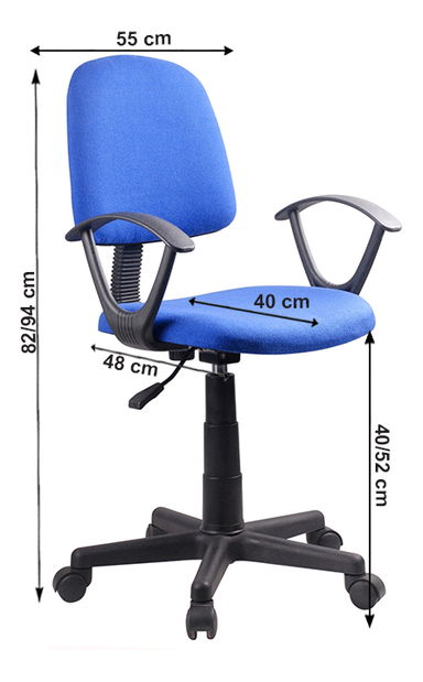 Scaun de birou Taos (negru + albastru) *vânzare stoc