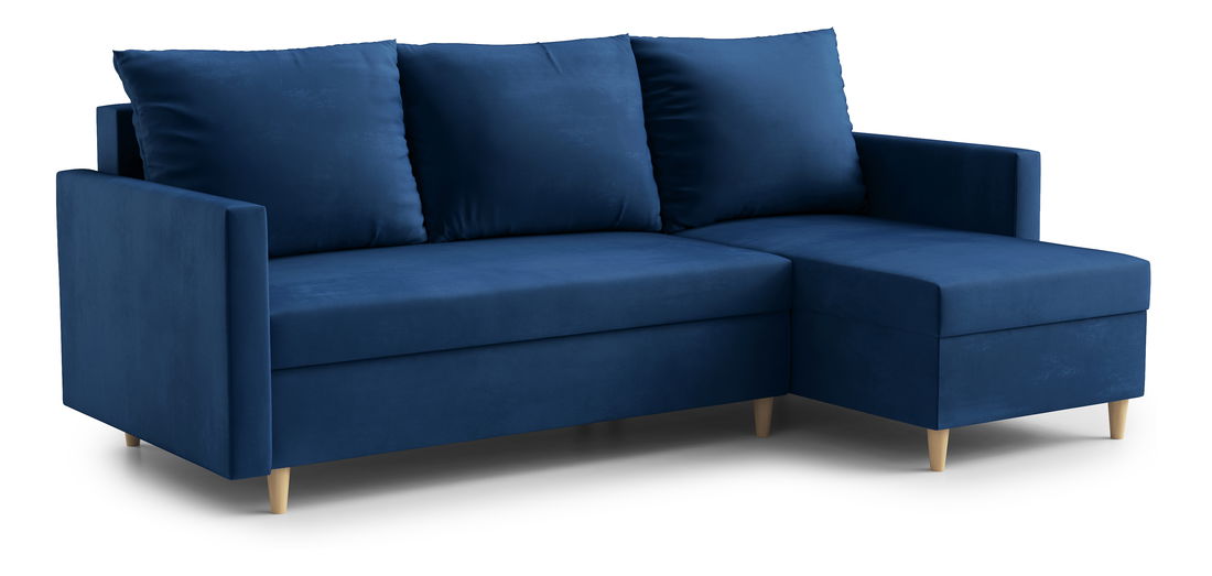 Rohová sedacia súprava Ronaldo (P) (tmavomodrá)