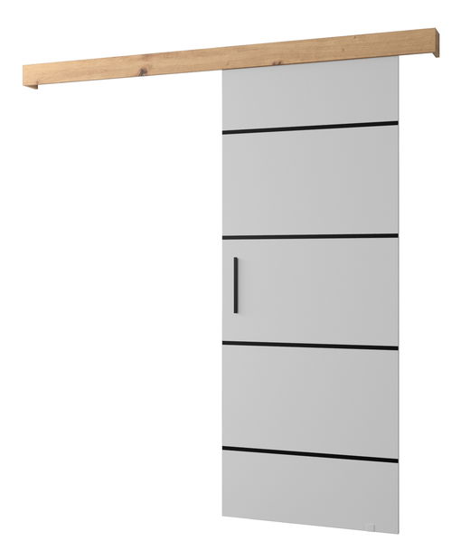 Klizna vrata 90 cm Sharlene IV (bijela mat + hrast artisan + crna)