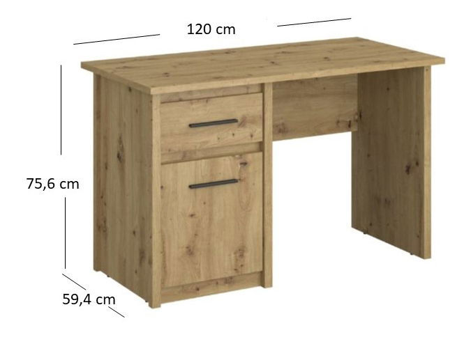 Masă PC Andra (Stejar artisan)