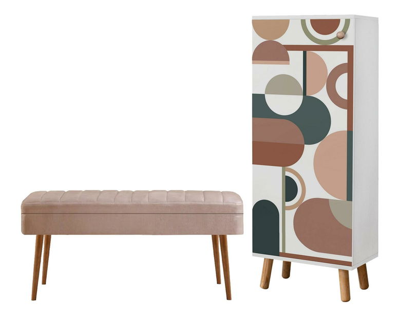 Mobilier hol Beside 40 (alb + piatră)