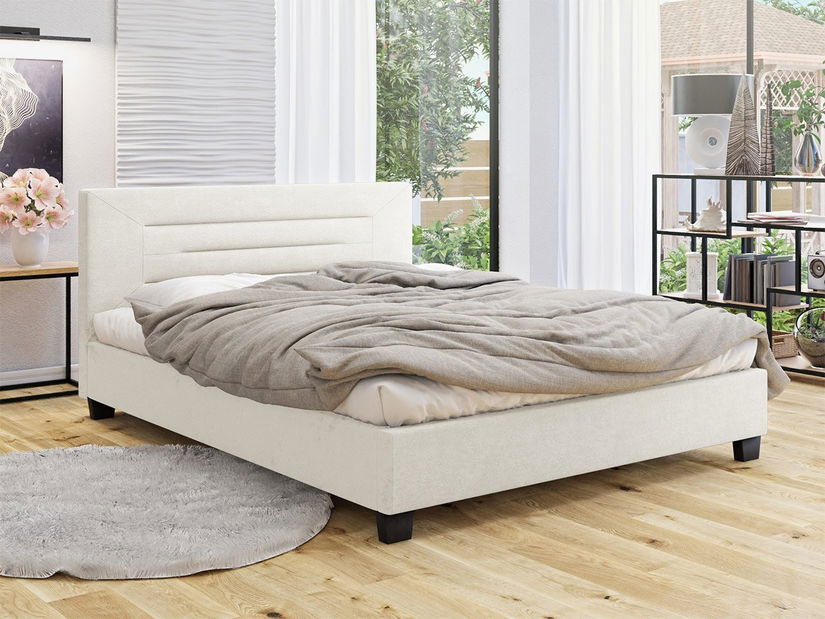 Manželská posteľ 180 cm Telosa New (béžová + čierna) (s roštom)