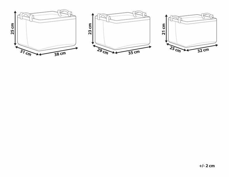 Set 3 buc coșuri Bienvenidi (gri)
